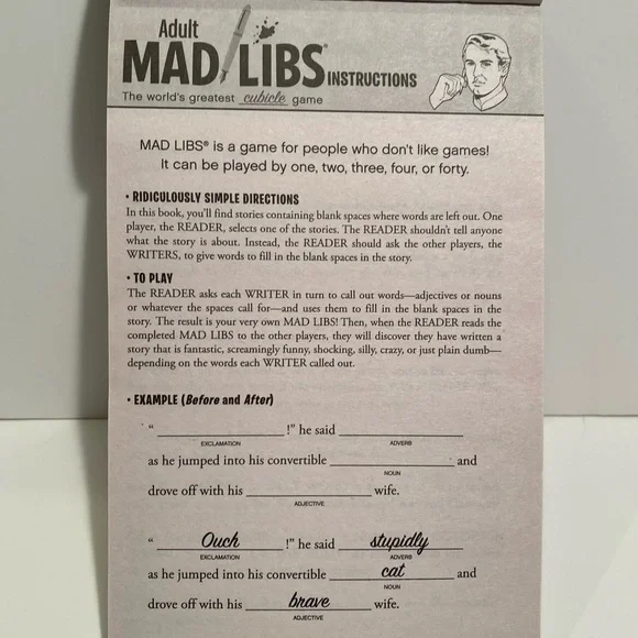Adult Mad Libs Worlds greatest cubicle game - Picture 3 of 4